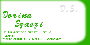 dorina szaszi business card