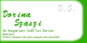 dorina szaszi business card
